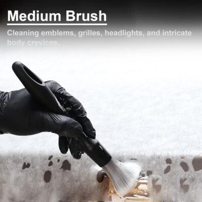 4 PCS Car Detailing Brush Set for Cleaning Interior or Exterior, Boars Bristle Detailing Brushes, Dusting Cleaning Supplies, Tool for Emblem, Air Vents, Wheels, Leather Upholstery Seat - Image 5