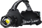 AKNEAR Rechargeable LED Headlamp Super Bright, 99000 High Lumens Head Lamp Zoomable, 25Dys+ Runtime & 12 Mode & Lightweight Comfort & 125° Adjustable IPX-7 Waterproof Head Light for Outdoor,Hardhat