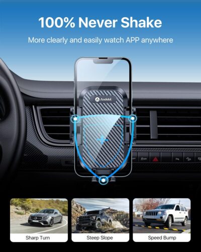 andobil 2026 Upgraded Car Phone Holder Mount, Military-Grade Phone Holders for Your Car Vent Ultra-Stable Metal Clip Universal 360° Cell Phone Car Mount for iPhone 17 Pro Max 16/15/14/13/12/ Samsung - Image 3