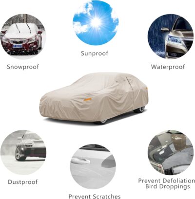 Heavy Duty Outdoor Car Cover Custom Fit for 1994-2026 Ford Mustang, Windproof All Weather Waterproof Sun Rain UV Dust Snow Protection Outdoor Car Covers - Image 4