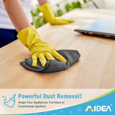 AIDEA Microfiber Cleaning Cloth Grey 50PK, Microfiber Towels for Cars, Premium Car Cloths, Dusting Cloth Lint Free Cleaning Rags for SUVs, House, Kitchen, Window, Workshops,11.5×11.5" - Image 3