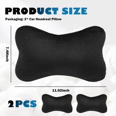 2PCS Car Headrest Pillow Soft & Comfortable,Breathable Car Neck Pillow for Neck Support & Relieve Driving Fatigue,All-Season Necks Pillows for Cars Interior Accessories - Image 2