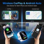 4-in-1 Wireless CarPlay & Android Auto Dongle, 5-Second Auto Connect, Low Latency Screen Mirroring.Convert Wired to Wireless for Car,USB A/C (Silver) - Image 2