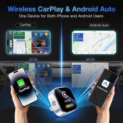 4-in-1 Wireless CarPlay & Android Auto Dongle, 5-Second Auto Connect, Low Latency Screen Mirroring.Convert Wired to Wireless for Car,USB A/C (Silver) - Image 2