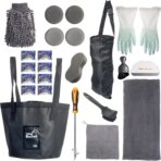 24Pcs Car Detailing Cleaning Kit Interior,Car Wash Bucket Cleaner Kits Supplies,Auto Detail Washing Care Exterior Set Tools with Sponge,Tire Brush,Trash Bag and Tire Cleaning Hook