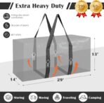 6 Pack Extra Large Heavy Duty Moving Bags with Reinforced Zipper & Wide Handles, Moisture-Resistant Storage Bins Packing Cubes for Clothes, College Dorm, Travel, and Home Organization, Black - Image 2