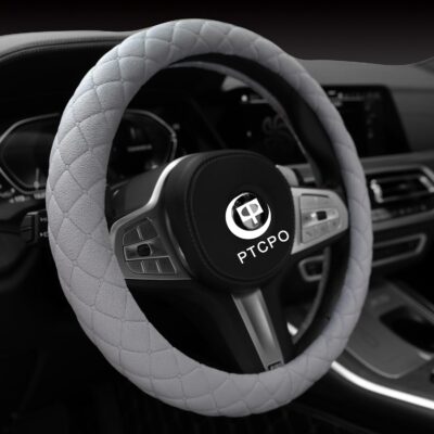Soft Car Steering Wheel Cover for Sedan, SUV, Warm Luxury Velvet, Odorless, Universal, Anti Slip, Summer Winter, Gray, Standard Size[14" 1/2-15"](37-38cm) - Image 2