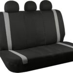 FH Group Car Back Seat Cover, Gray Cloth - Universal Fit Rear Seat with Rear Split Bench, Seat Protector for Dogs and Kids, Interior Accessories for SUV, Sedan and Van