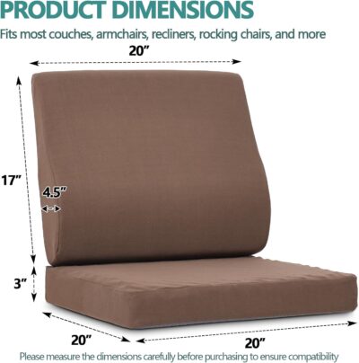 Shinnwa Lumbar Support Pillow for Recliner, Ultra-Soft Foam Back Support Pillow and Egg Crate Foam Seat Cushion 2-in-1 for Couch, Office Chair, for Back Pain Relief, Brown - Image 5