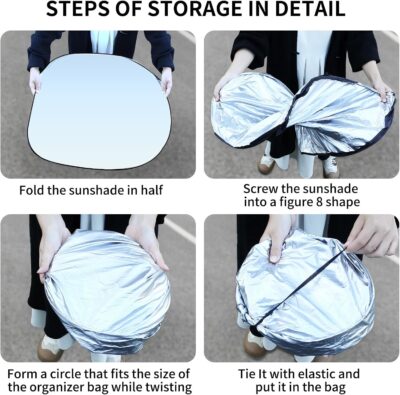 Car Front Windshield Sun Shade, Vehicle Sun Protection Shield, Must-Have Interior Accessories for Summer, Foldable Sunshade Cover, Sunshield for The Interior Cool, New Car Heat Shield - Image 6