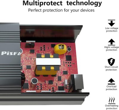 150W Power Inverter 12V DC to 110V AC Car Plug Adapter Outlet Converter with 3.1A Dual USB AC car Charger for Laptop Computer Black - Image 7