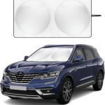 Windshield Sun Shade with Storage Pouch for SUVs, Durable 190T Polyester Sun Shield for Front Window, Portable Carry Car Accessories, Standard (63 inches x 34 inches)