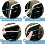 20Pcs Car Auto Air Conditioner Vent Outlet Trim Strip, DIY Decoration Chrome PVC Car Interior Moulding Trim Strip Line for All Straight Air Vent Outlet (Blue) - Image 4