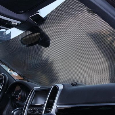 Car Sunshade, Retractable Car Sunshade Car Sun Automatic Block Visor Shade for Car Blackout Curtain (50 * 125cm(Black)) - Image 9