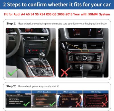 Road Top Wireless CarPlay Android Auto Retrofit Kit for Audi A4 A5 S4 S5 RS4 RS5 Q5 (2008-2015) with 3G MMI System, CarPlay Interface Decoder Box Upgrade, Support MirrorLink, Siri, Navigation - Image 2
