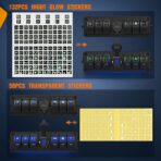 Nilight 6 Gang Rocker Switch Box 12V SPST ON Off Switch QC 3.0 USB Charger Voltmeter Waterproof Aluminum Rocker Switch Panel Night Glow Stickers for Boats Cars RVs Trucks, 2 Years Warranty,Blue - Image 3