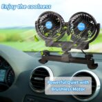 QIFUN 12V Car Fan, Portable Car Fan Cool Gadgets for Rear Seat Passenger, 4'' Headrest 360° Rotatable Backseat Car Cooling with Stepless Speed Regulation for Vehicles, SUV, RV, Boat - Image 7