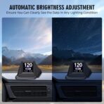 OBD2 Digital Speedometer Heads Up Display for Car OBD2 & GPS Dual System HUD Speedometer MPH Can be Installed on A-Pillar with RPM, Water Temp, Volt, 4 Alarms Only Works on Most 2008+ Sedan Cars - Image 5