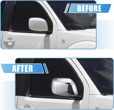 X AUTOHAUX 1 Pair Car Exterior Chrome Plated Full Mirror Cover Covers Cap Overlay for Nissan Frontier for Nissan Pathfinder for Nissan Xterra 2005-2015 - Image 2