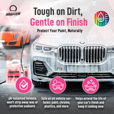 Nanoskin WASH N' WAX with Carnauba 5 gallons - Cleans & Shines in One Step | Works with Foam Cannon, Foam Gun, Bucket Washes, Pressure Washer | Carnauba Wax Protection for Cars - Image 7