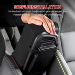 Car Center Console Armrest Pillow, 13.19"×7.87" Leather Car Arm Rest Cover, Memory Foam Auto Armrest Cushion with Cup Holder Phone Slot, Universal Vehicle Middle Console Cushion Pad (Black) - Image 4