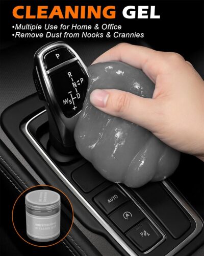 8PCS Car Detailing Brush Set, Interior Car Cleaning Kit with Dash Duster, 4 Detailing Brushes (Soft to Hard), Microfiber Towel, Cleaning Gel, for Vents, Dashboard & Leather Seats - Image 5