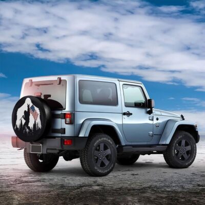 Siski American Flag Camping Spare Tire Cover Wheel Protectors Weatherproof Universal for Trailer Rv SUV Truck Camper Travel(14" fits for tire Diameter 60-69cm/23.6-27in) - Image 3