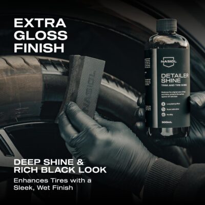 Nasiol DetailerShine Tire Gel, Long Lasting Shiny Tire Dressing, Deeper&Richer Black, Ultimate UV Protection, Easy Application, Non-Greasy Formula 16.9 fl oz - Image 2