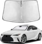 EcoNour Windshield Sunshade Compatible for Lexus IS 300, IS 350, IS 500, IS 250, IS 200T 2014-2024 2025 2026, Sun Visor for Front Window Sun Shade Cover, UV Heat Protector, Car Accessories