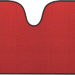 Motor Trend - AS-312-RD Front Windshield Sun Shade - Jumbo Accordion Folding Auto Sunshade for Car Truck SUV - Blocks UV Rays Sun Visor Protector - Keeps Your Vehicle Cool - 66 x 27 Inch (Red)