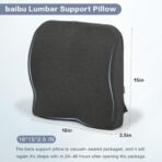 baibu Lumbar Support Pillow for Office Chair, Memory Foam Back Support Cushions Ergonomic Orthopedic Lumbar Pillow for Home, Office, Car, Dark Grey - Image 2