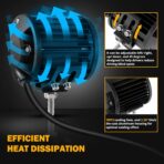 Auxbeam 4 Inch LED Driving Pods, 120W 12000LM Spot Flood Combo Triple Row Off Road Light Bar, 6 Modes Dual Color Amber White Auxiliary Flashing Fog Light for Trucks SUV ATV UTV Jeep, 2PCS - Image 5