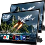 15.6inch Android 13 Headrest Monitor Car TV Touchscreen Entertainment System for Backseat,Support Phone Wireless Mirroring Sync Screen HDMI Bluetooth USB SD 4K Video Playback (2G+32G(2PCS))