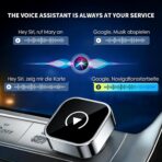 Wireless CarPlay and Android Auto Adapter, Ultra-Compact Aluminum Design with Dual-Band Technology, USB-C/USB-A Compatible for Wired CarPlay Vehicles - Image 3