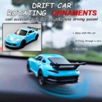 Car Dashboard Decorations – Drift & Turn Mini Car Model Ornament – Dynamic Interactive Automobile Decor for Enthusiasts Vehicle Interior Dashboard Drifting Decorations Accessories Gifts(Blue-1) - Image 2