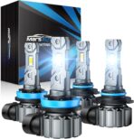 Marsauto M1S 9005/HB3 H11/H9/H8 Bulbs Combo, 900% 80000LM Brighter 9005 H11 Lights, 6000K Cool White HB3 H8 Bulbs fog, 3-Mins Plug and Play, IP68, Pack of 4