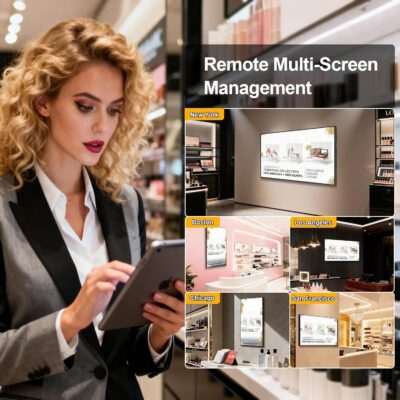 32" Wall Mount Digital Signage, 1000nits Slim Fit Frameless Digital Signage Display, LCD Monitor Advertising Screen, Android OS with HDMI in, Publishing Content with U-Disk/APP/CMS - Image 8