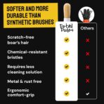 Car Detailing Brush Set 3-pc - Scratch-Free Boars Hair for Interior and Exterior Work - Pro Quality Car Cleaning Brush Kit for Leather Seats, Dashboards, Wheels, Grills and Paint - Image 8
