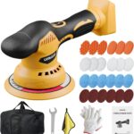 Car Detailing and Polishing Compatible with Dewalt 20V Battery, 5500 RPM Dual-Action Polisher with 6 Variable Speeds