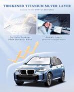 Portable for BMW X5 2019-2025 Windshield Sunshade Umbrella with Carry Bag, 2 in1 Ice Crystal Durable Compact Shade Umbrella UPF50+ UV Front Window Heat Insulation Protection Outdoor Camping - Image 2