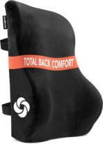 Samsonite Memory Foam Lumbar Support Pillow, Ergonomic Back Cushion for Office Chair, Gaming Chair, Automotive Full Back Support, Home Essentials for Sitting Comfort and Posture Relief, Black
