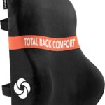 Samsonite Memory Foam Lumbar Support Pillow, Ergonomic Back Cushion for Office Chair, Gaming Chair, Automotive Full Back Support, Home Essentials for Sitting Comfort and Posture Relief, Black