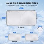 Magnelex Car Windshield Sunshade | Innovative No-Light-Pass Technology for Maximum Protection | Foldable Sun Shade Keeps Your Vehicle Cool | Fit for Cars, Trucks, and SUVs | X-Large (65.7 x 36.4 in) - Image 4