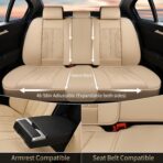 FLORICH Leather Seat Covers, Car Seat Cover Full Set Automotive Seat Covers Waterproof Car Seat Protectors 5 Seats Universal Seat Cover Fit for Most Cars SUV Trucks, Beige - Image 4