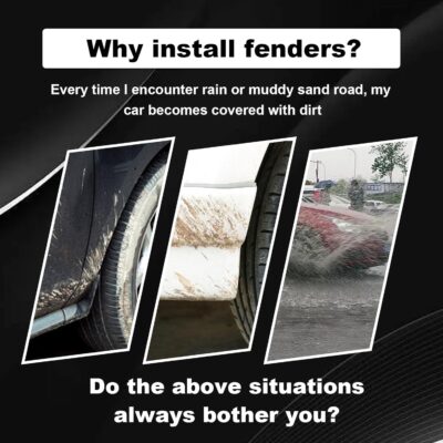 4 pcs Car Mud Flaps Universal Rubber Mudguard - Soft Material Automotive Fender - Splash Guards Rubber mud Guard Universal Pickup SUV - No Collision Universal 27cm23cm0.5cm - Image 5