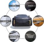 Car Cover Waterproof All Weather, 6 Layers Full Exterior Covers with Zipper Cotton, Mirror Pocket. Outdoor Car Cover UV Snow Rain Wind Dust All Weather Outdoor Protection for Sedan (173-183 inch) - Image 7