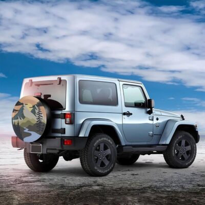 Camper Spare Tire Cover Mountain Adventure Wheel Protectors Tyre Covers Weatherproof Wheel Covers Universal Fit for Trailer Rv SUV Truck Camper Travel Trailers 14" - Image 3