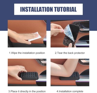 2PCS Car Arm Rest Elbow Pads, Memory Foam Pressure Relieving Car Arm Rest Pad, Soft Comfort Support Pad for Central Control Armrest Box Door, Universal Armrest Cushion for Most Cars (Black) - Image 6