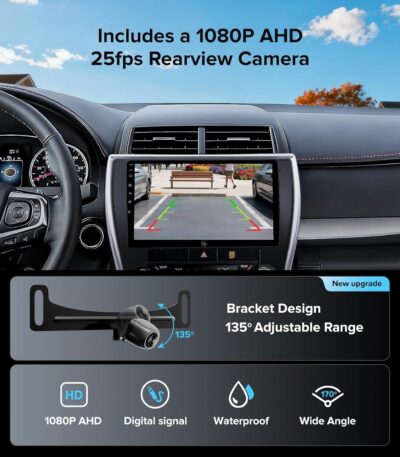 10" Android 13 Car Stereo for Toyota Camry (2015-2017) Radio Upgrade with Wireless CarPlay Android Auto, QLED Touch Screen, GPS Navigation, 5G WiFi, 1080P Backup Camera, SWC Support - Image 8