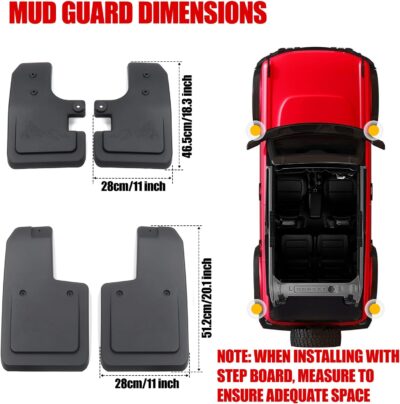 Mabett Mud Flaps for Ford Bronco Accessories 2026,2021-2025 2/4-Door No Punching Required Front and Rear 4PCS - Image 7